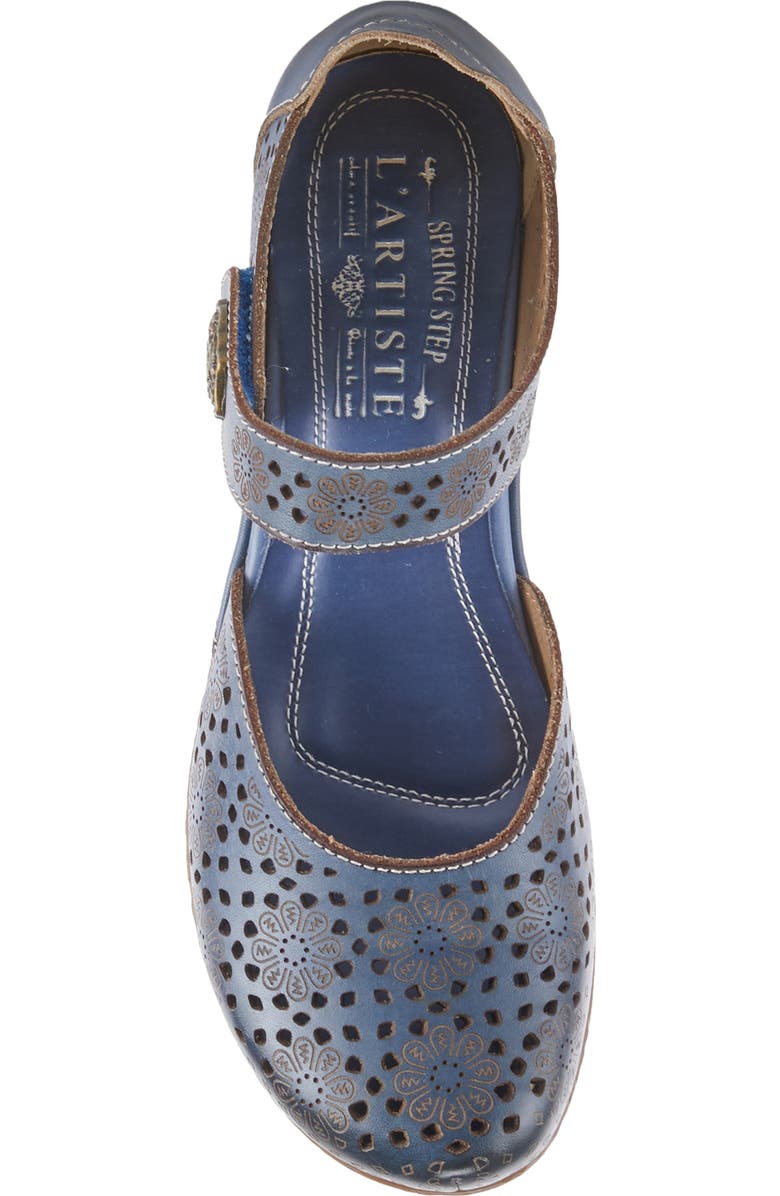 L'Artiste by Spring Step Americana Ankle Strap Clog, Alternate, color, Navy