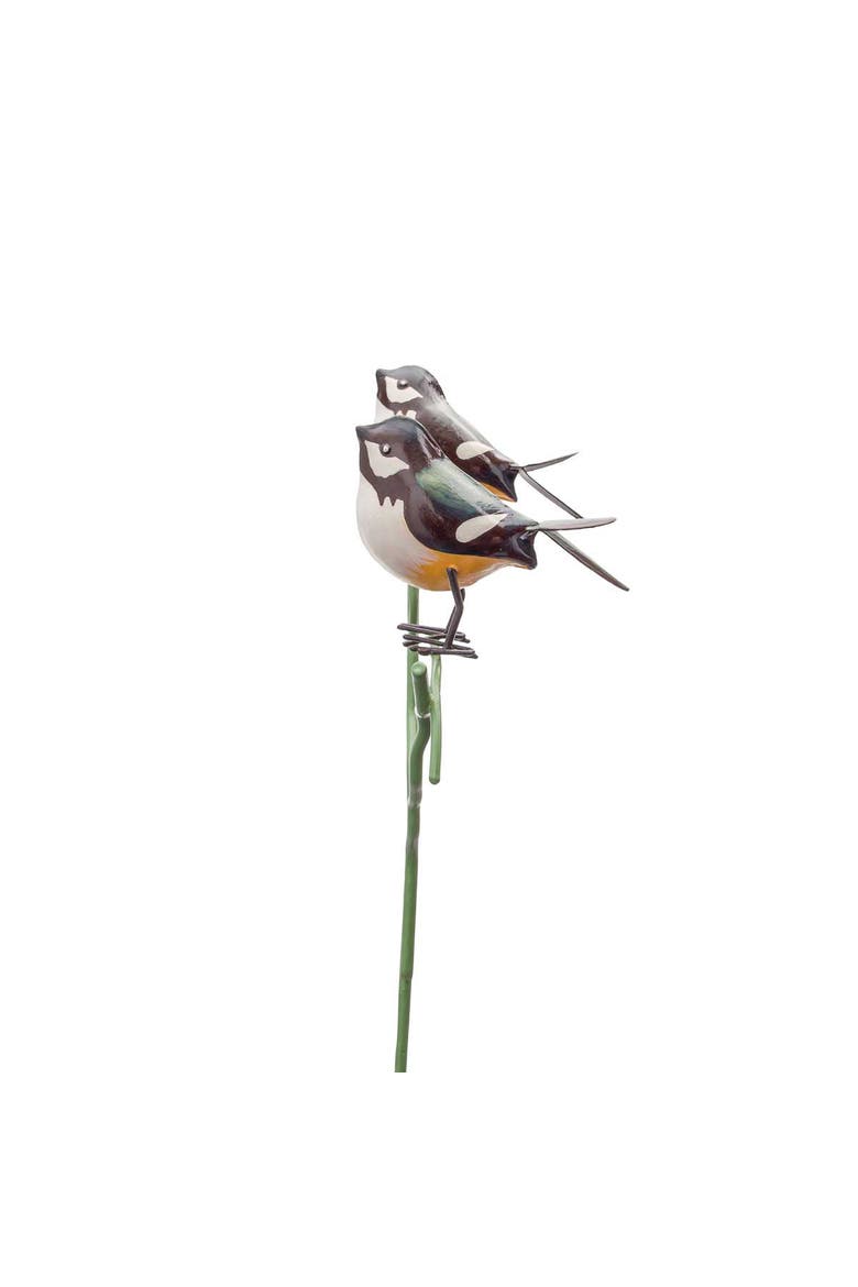 Metal Chickadee Bird Stake, Alternate, color, Black