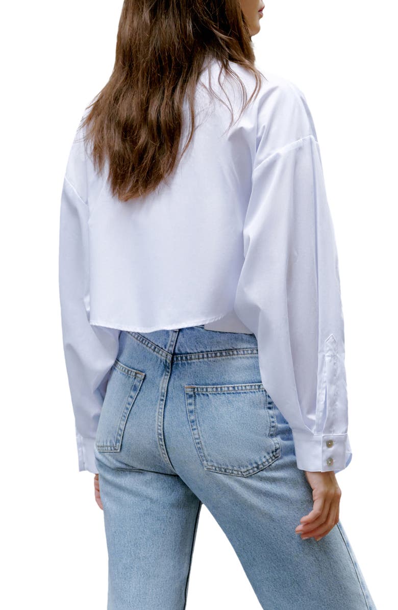 Marcella Ezra High-Low Cotton Button-Up Shirt, Alternate, color, 