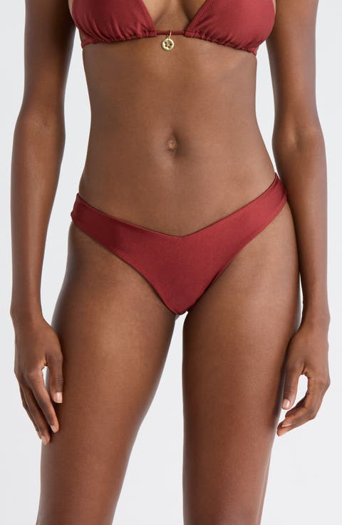 Y-Cut Thong Bikini Bottoms