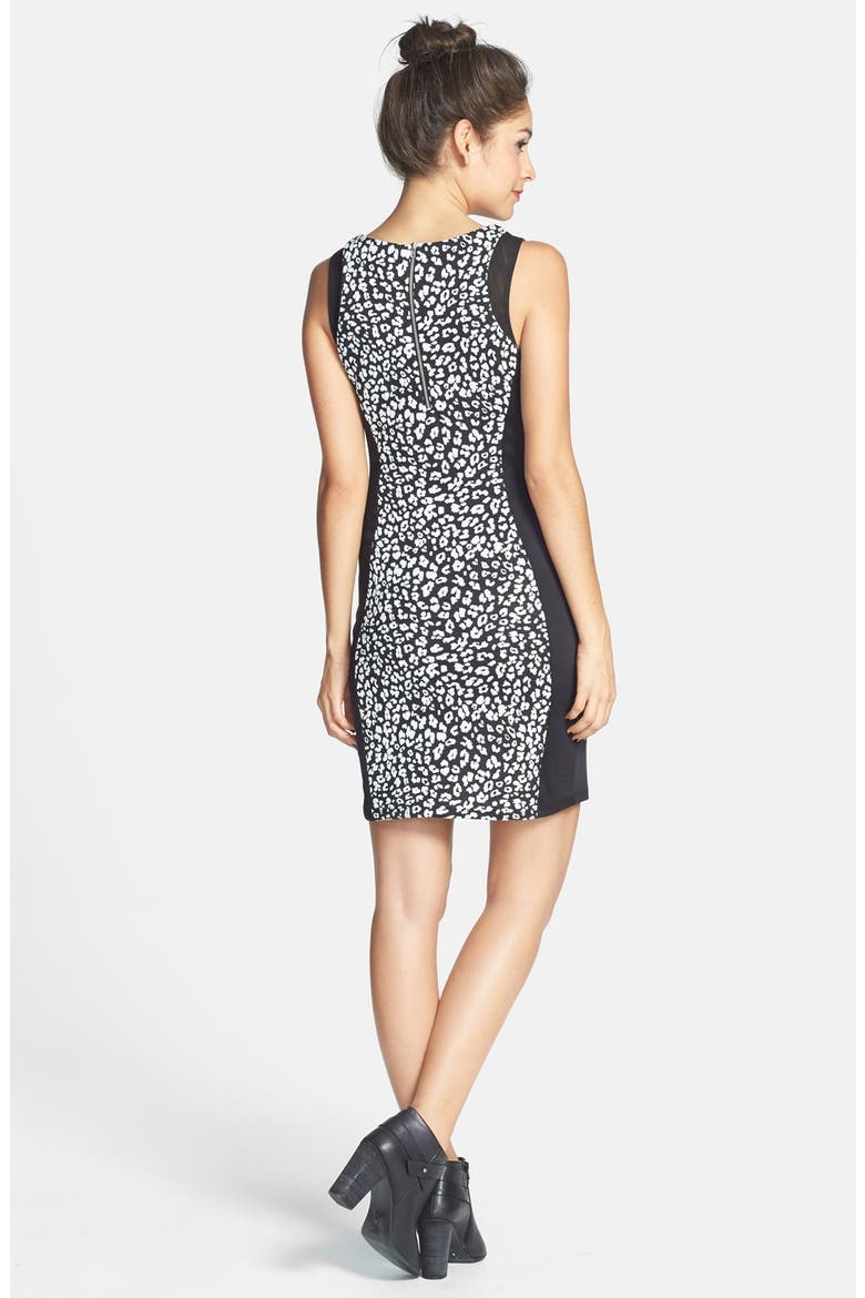 Animal Print Body-Con Dress, Alternate, color, BLACK/ GREY