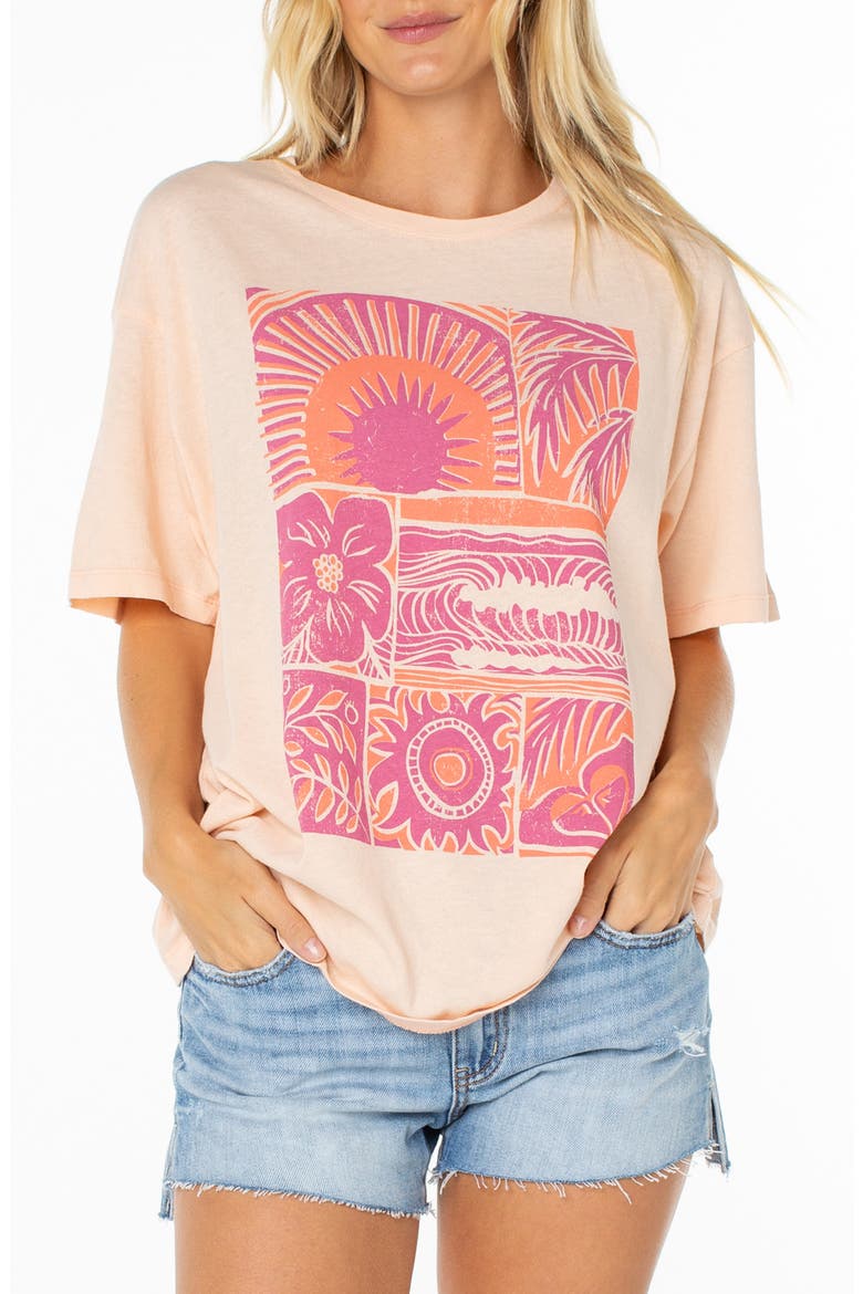 Beach Things Oversize Cotton Graphic T-Shirt, Main, color, TROPICAL PEACH