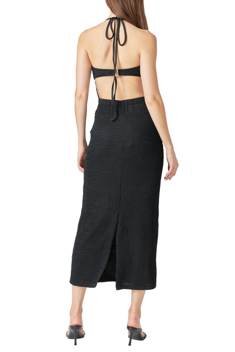 Textured Halter Maxi Dress, Alternate, color, BLACK