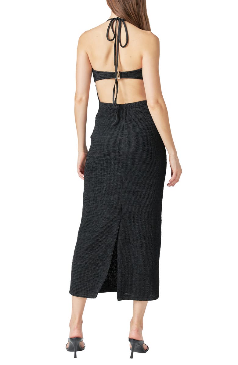 Endless Rose Textured Halter Maxi Dress, Alternate, color, Black