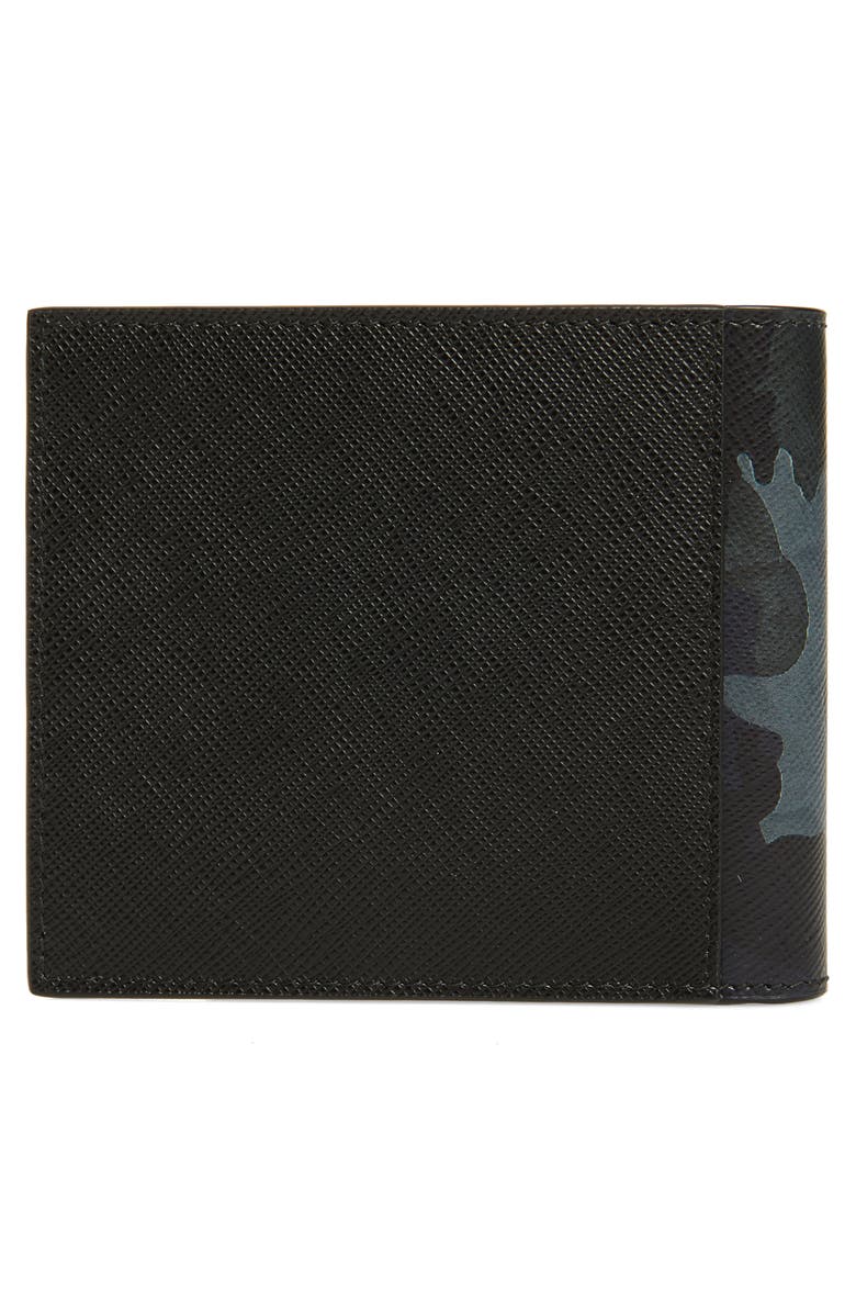 Prada Camo Print Saffiano Leather Wallet, Alternate, color,