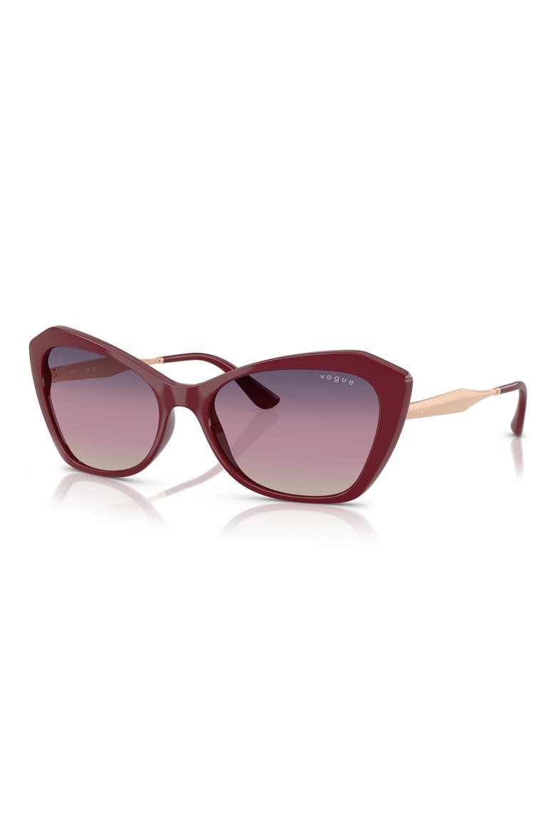 56mm Cat Eye Sunglasses, Alternate, color, CHERRY