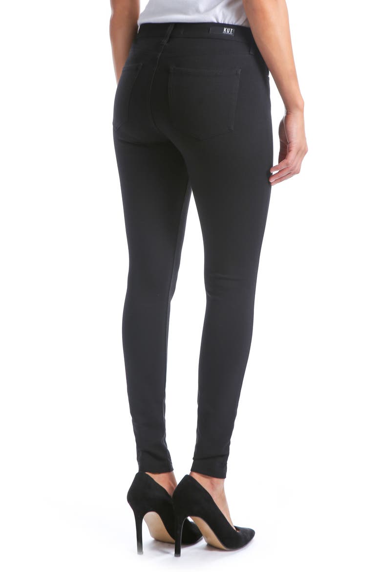 Donna High Waist Ponte Skinny Pants, Alternate, color, BLACK