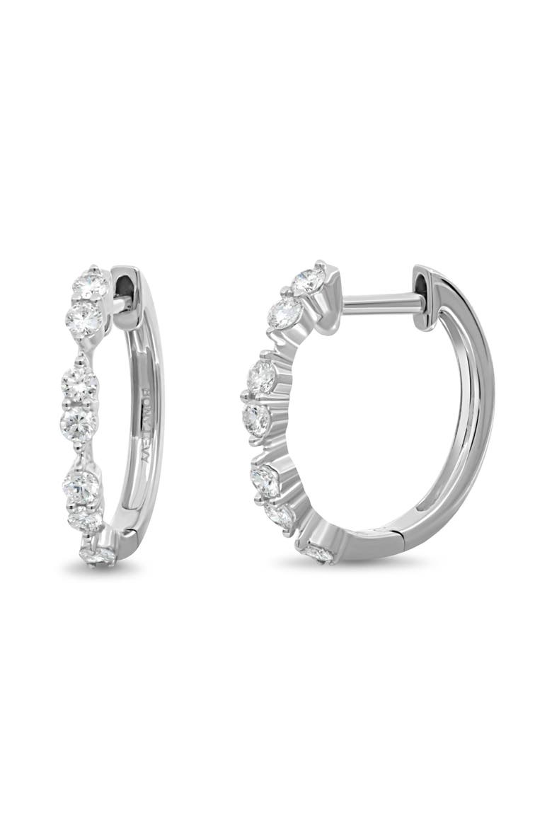 Audrey Diamond Hoop Earrings, Main, color, 18K WHITE GOLD/ DIAMOND
