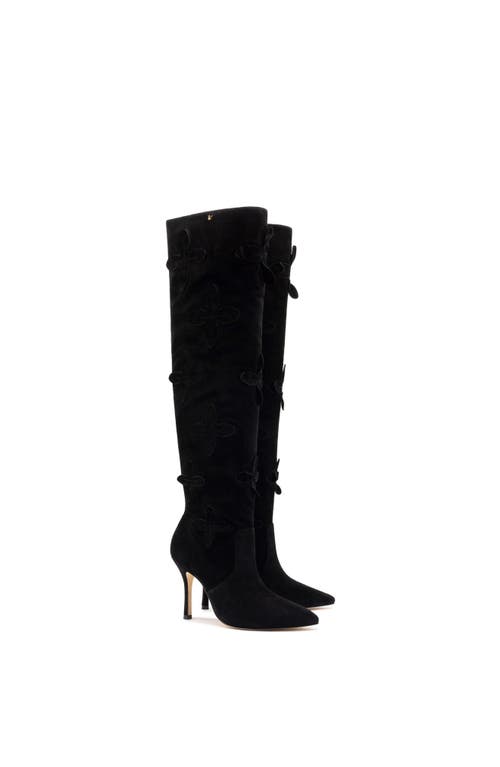 Larroude Julia Suede Boot In Black