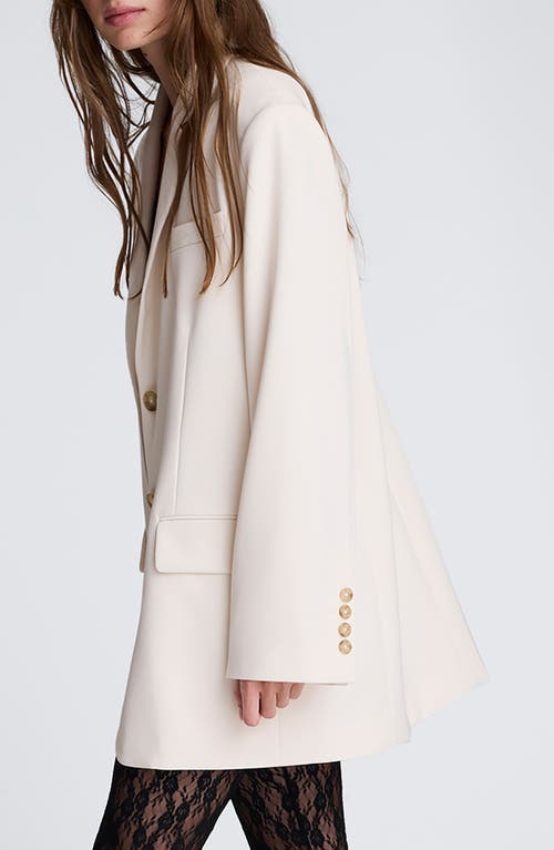 Kenneth Cole Three Button Boyfriend Jacket In White