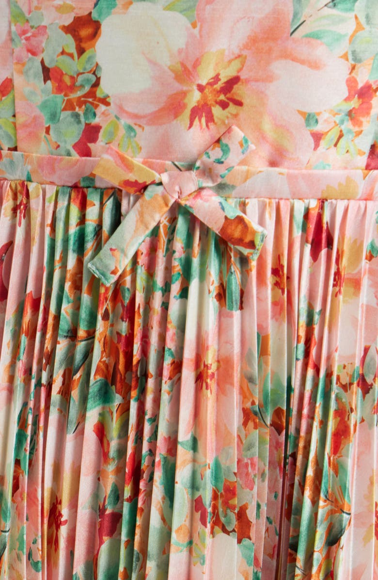 Hutch Kylan Floral Pleated Sweetheart Neck Cocktail Dress, Alternate, color, Multi Azalea Garden