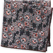 CLIFTON WILSON Print Linen Pocket Square