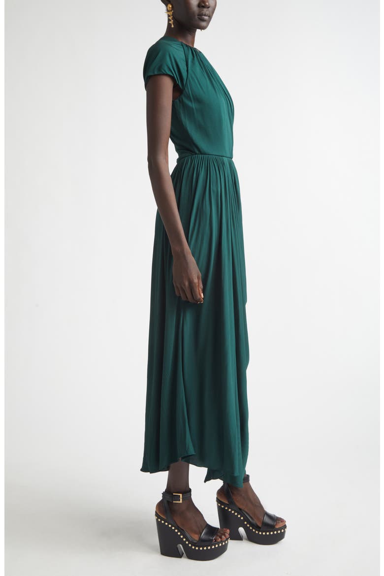 Draped Jersey Maxi Dress, Alternate, color, GREEN FOREST