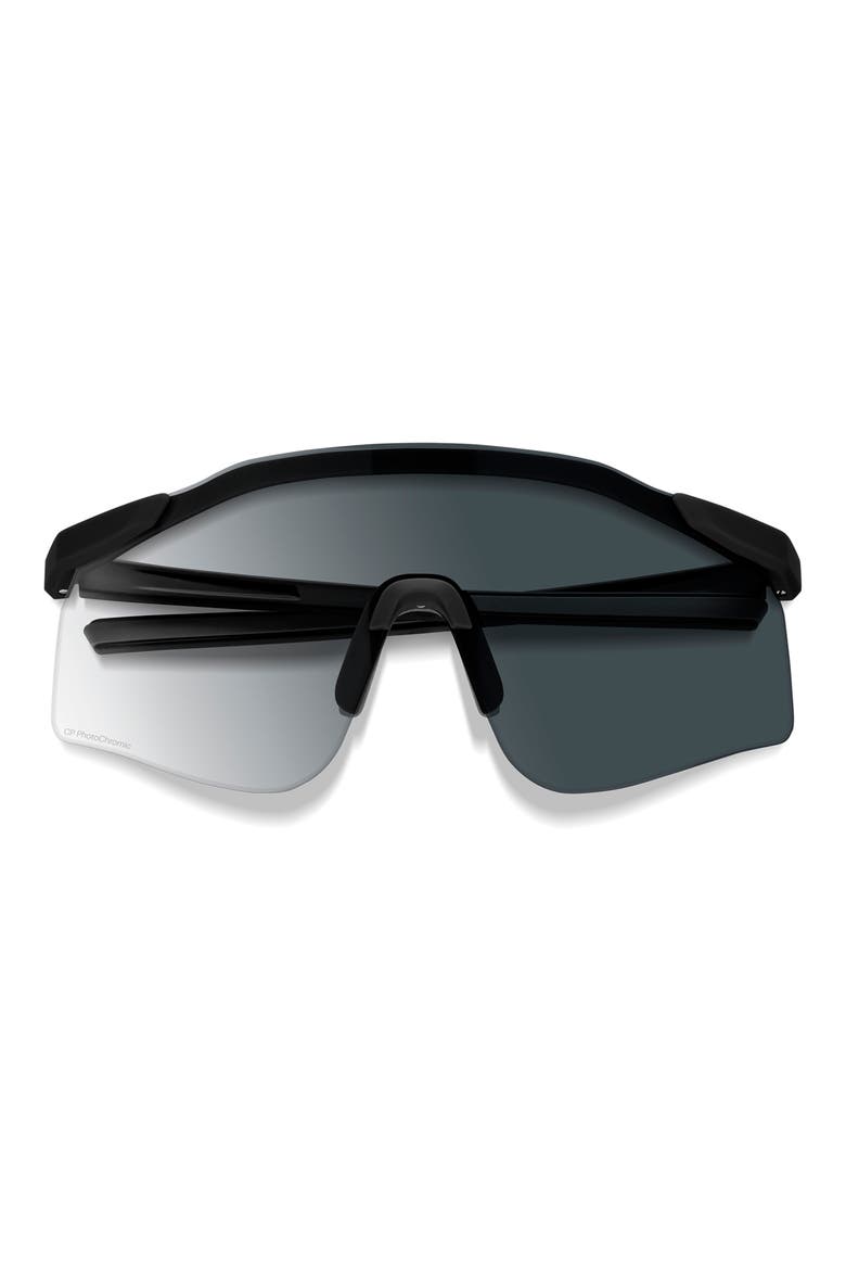Defy 61mm ChromaPop™ Shield Sunglasses, Main, color, MATTE BLACK / CLEAR TO GRAY