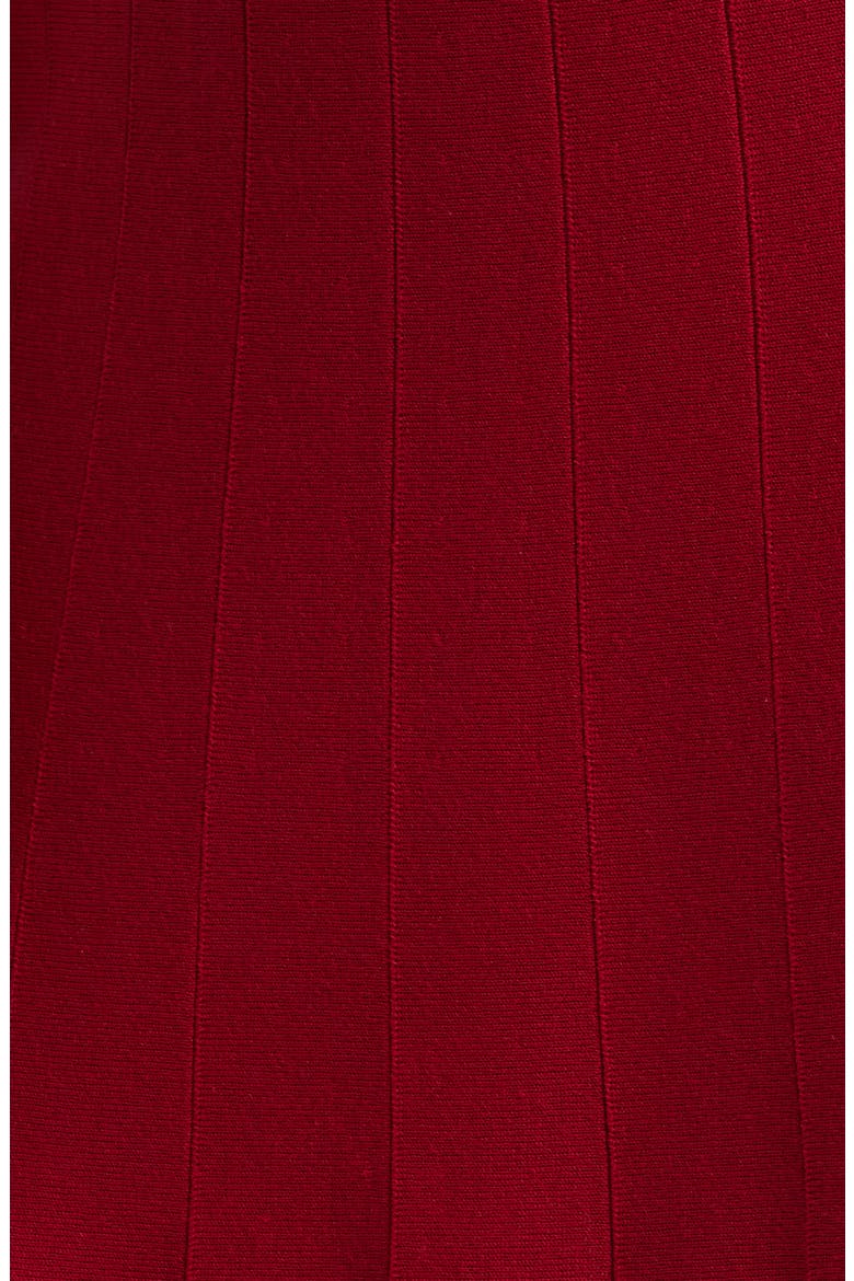 Sheer Panel A-Line Midi Skirt, Alternate, color, SCARLET RED