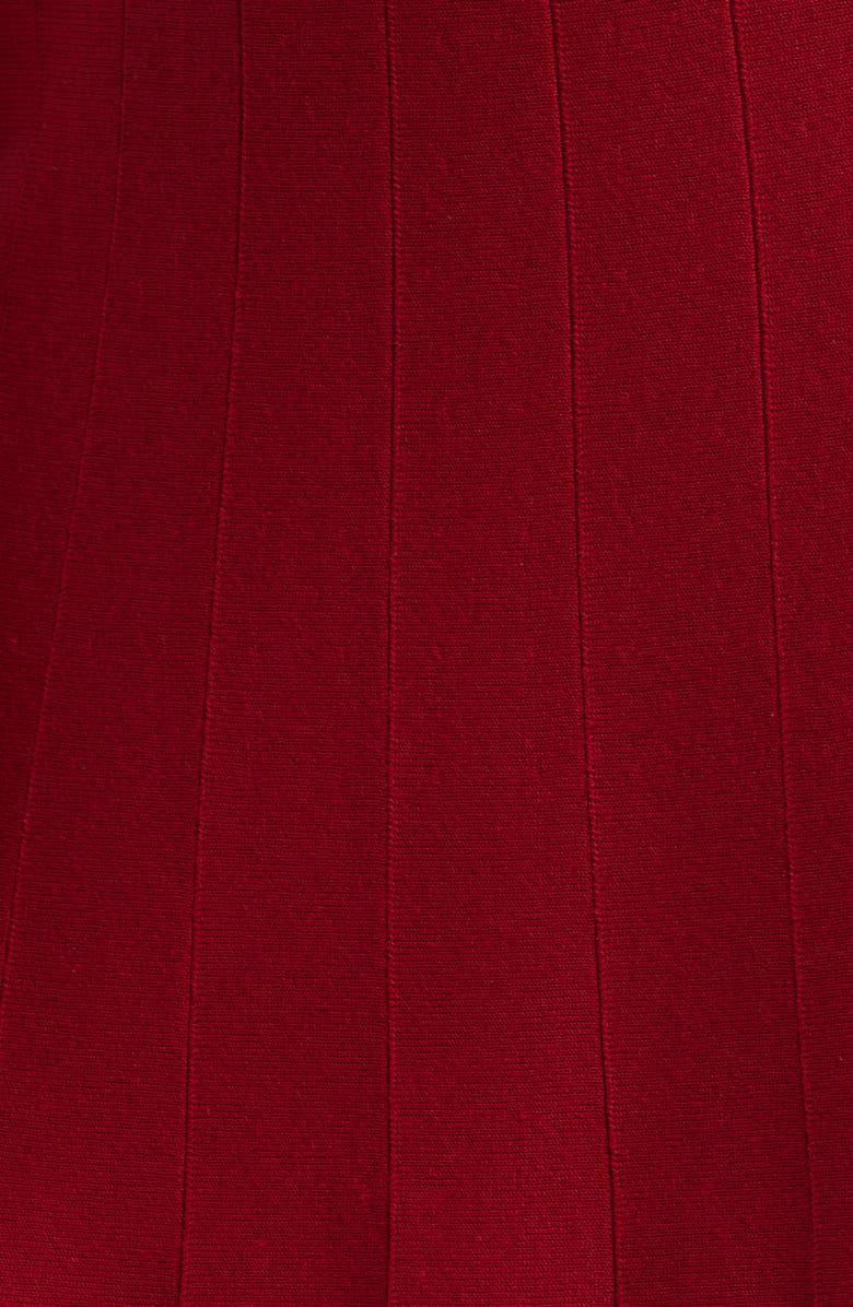 Misook Sheer Panel A-Line Midi Skirt, Alternate, color, Scarlet Red