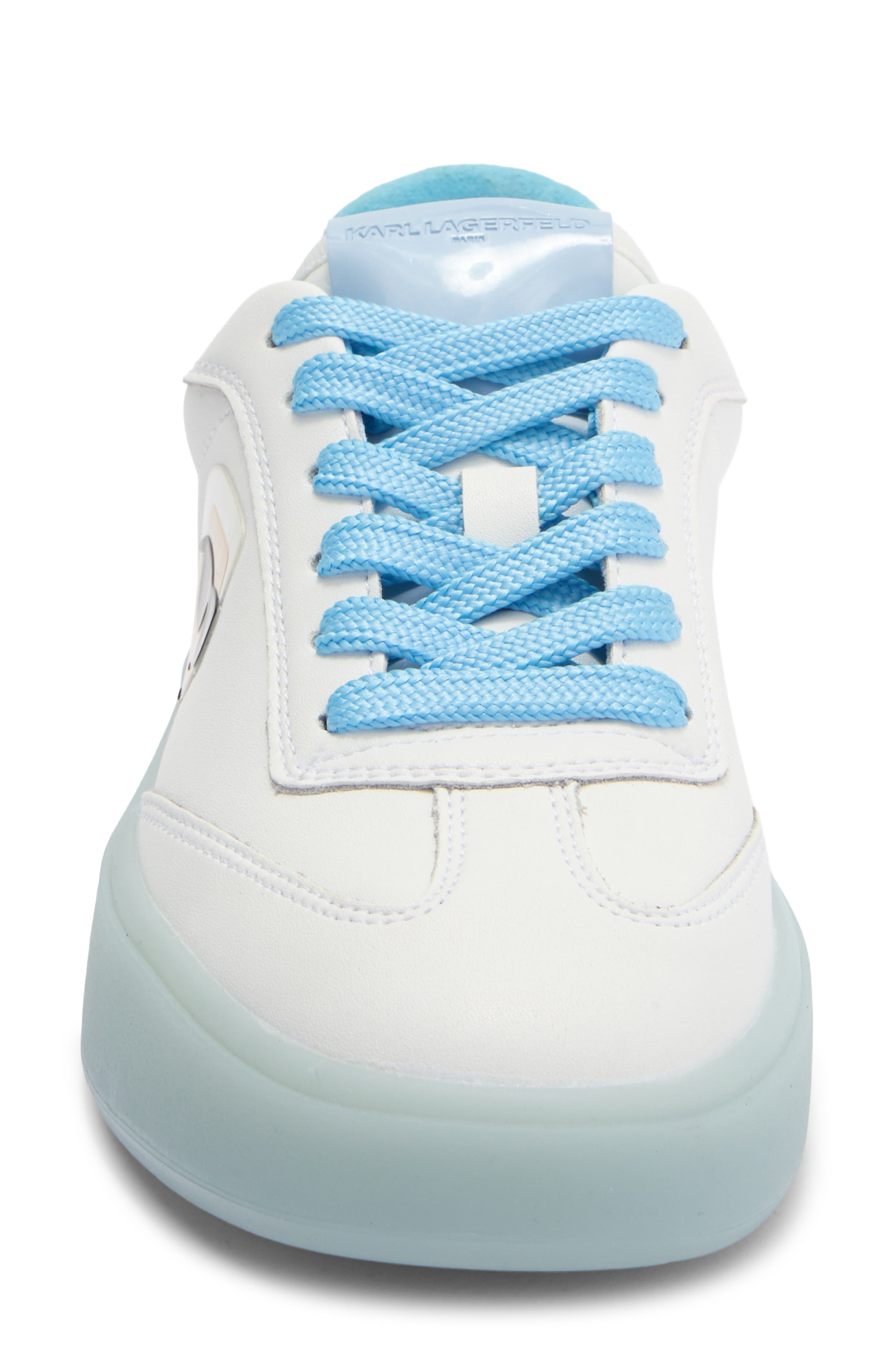 KARL LAGERFELD PARIS Sumava Sneaker, Alternate, color, Bright White/ Baltic Blue