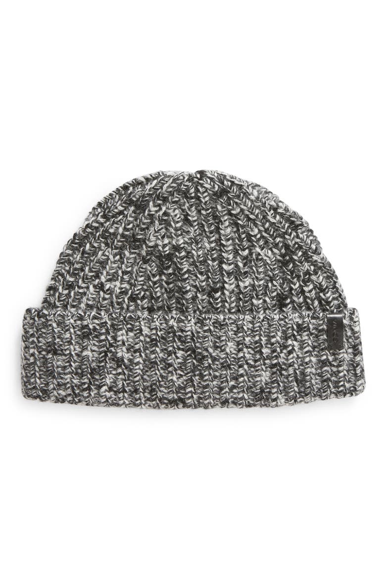Marled Wool & Cashmere Beanie, Main, color, BLACK/ CREAM