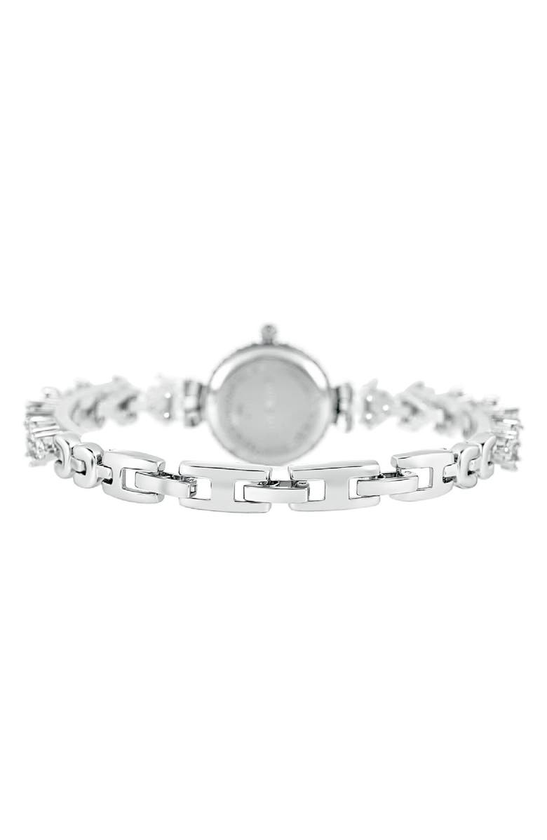 Danecraft Crystal Mother-of-Pearl Quartz Bracelet Watch, 23mm, Alternate, color, Silver