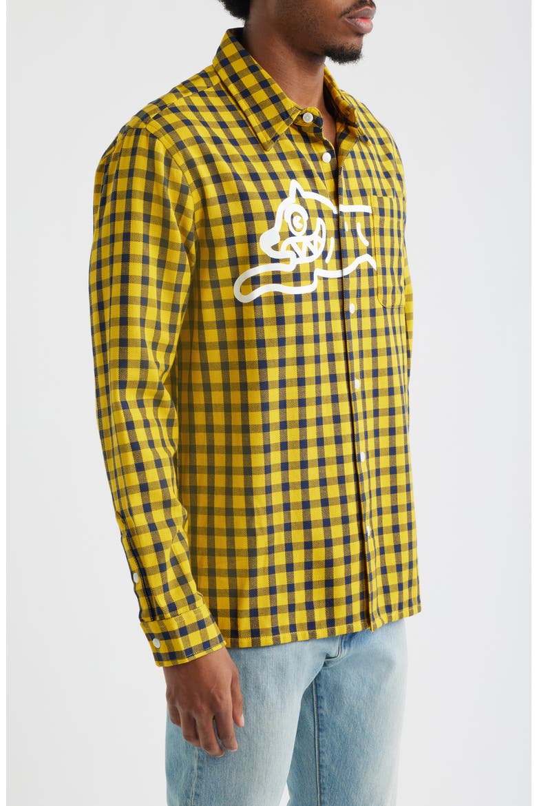 Mean Gene Long Sleeve Button-Up Shirt, Alternate, color, BLACK IRIS