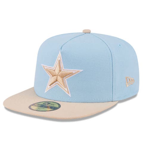 Men's New Era Light Blue/Light Beige Dallas Cowboys Two-Tone Color Pack A-Frame 59FIFTY Fitted Hat