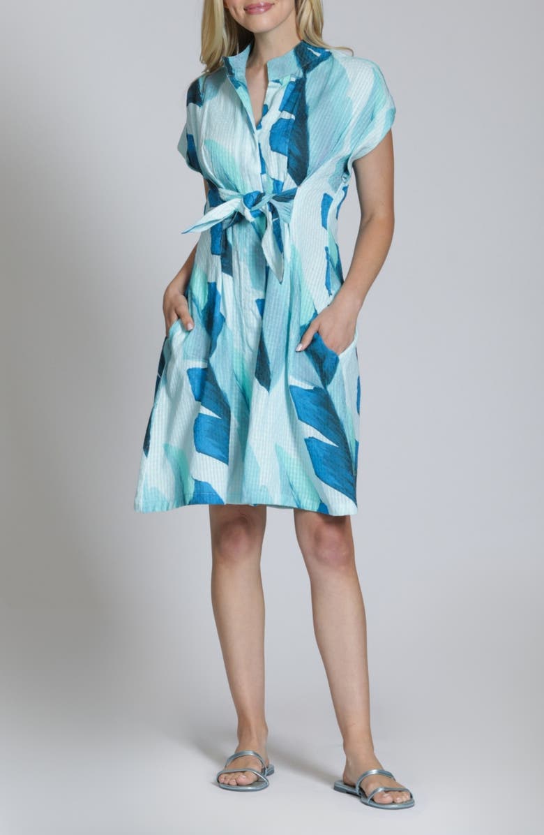 APNY Short Sleeve Seersucker Shirtdress, Main, color, 