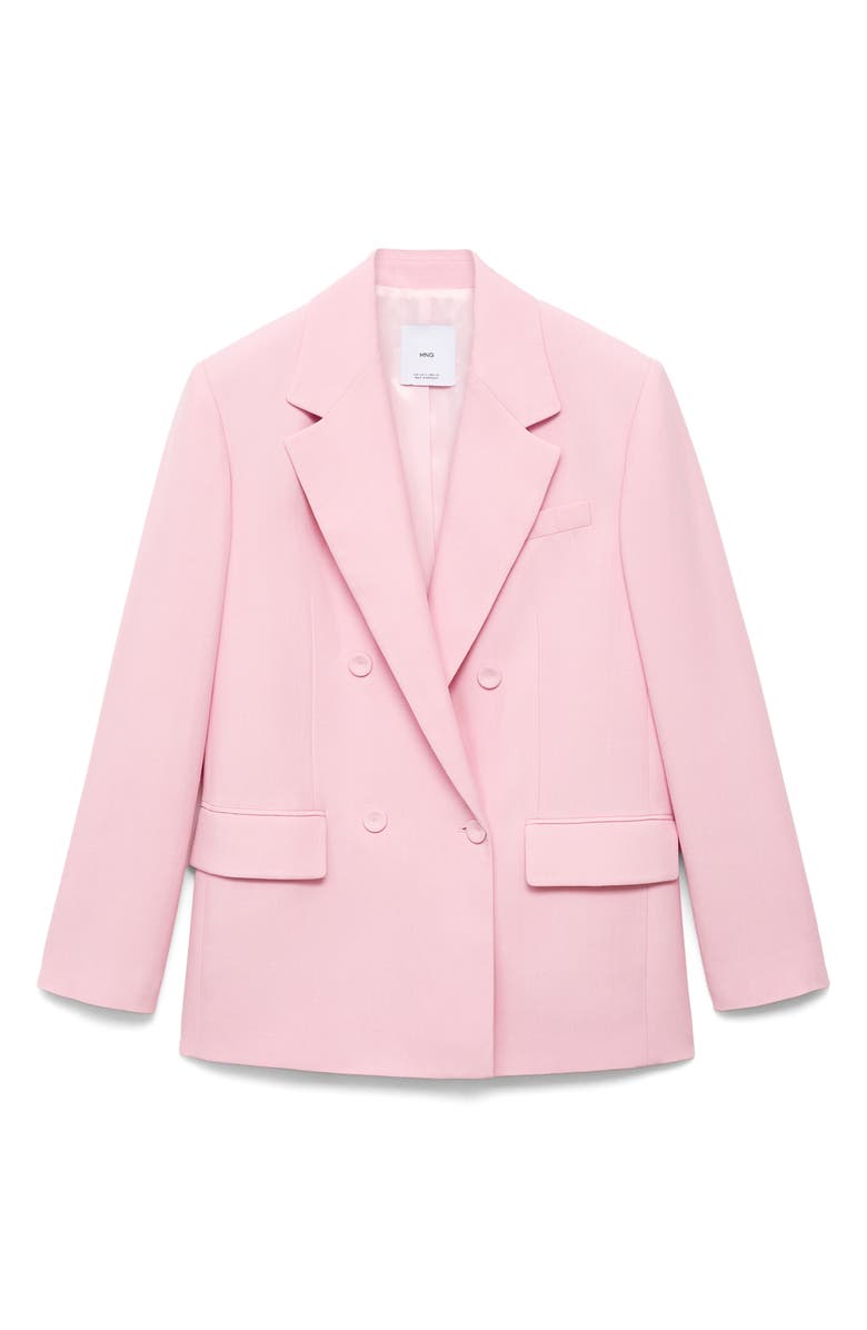 MANGO Double Breasted Suit Blazer, Main, color, Pink