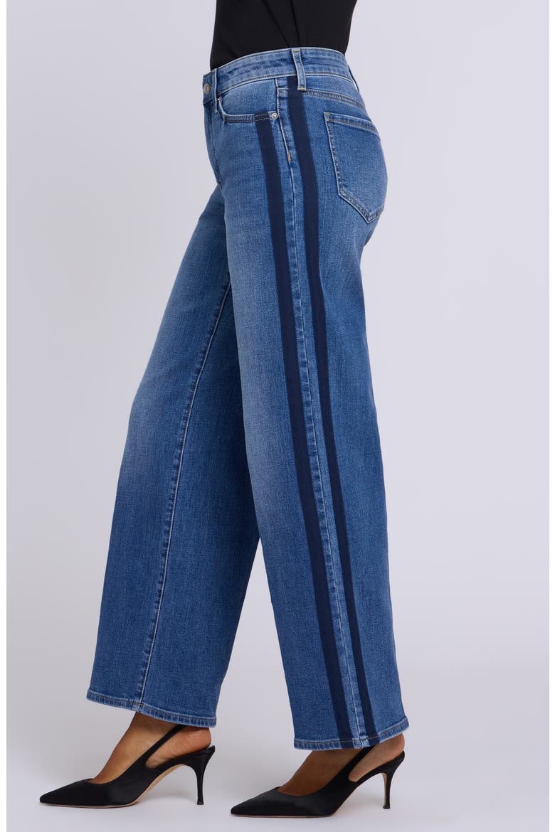 Teresa Tuxedo Stripe Wide Leg Jeans, Alternate, color, YARROW