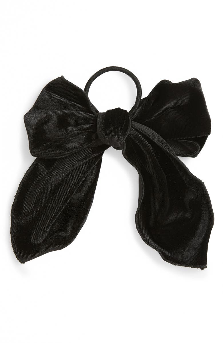 Cara Floppy Velvet Bow Hair Tie, Main, color, 