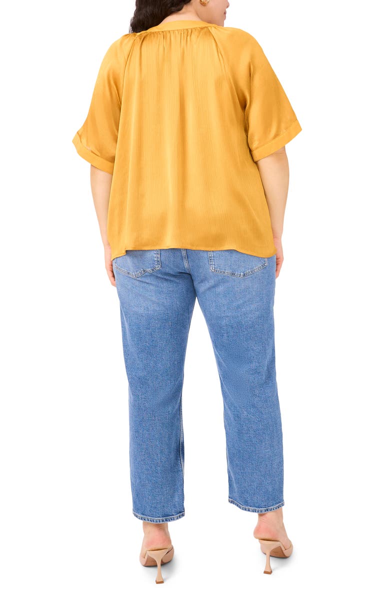 Vince Camuto Bell Sleeve Satin Top, Alternate, color, Golden Spice