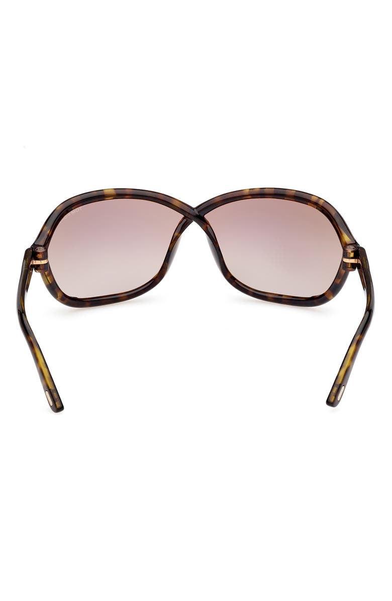 TOM FORD Fernanda 68mm Oversize Butterfly Sunglasses, Alternate, color, Dark Havana / Brown Mirror