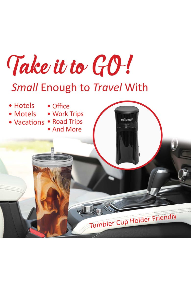 Single Serve Iced Coffee Tea Maker w/20 Oz Tumbler, Alternate, color, Black