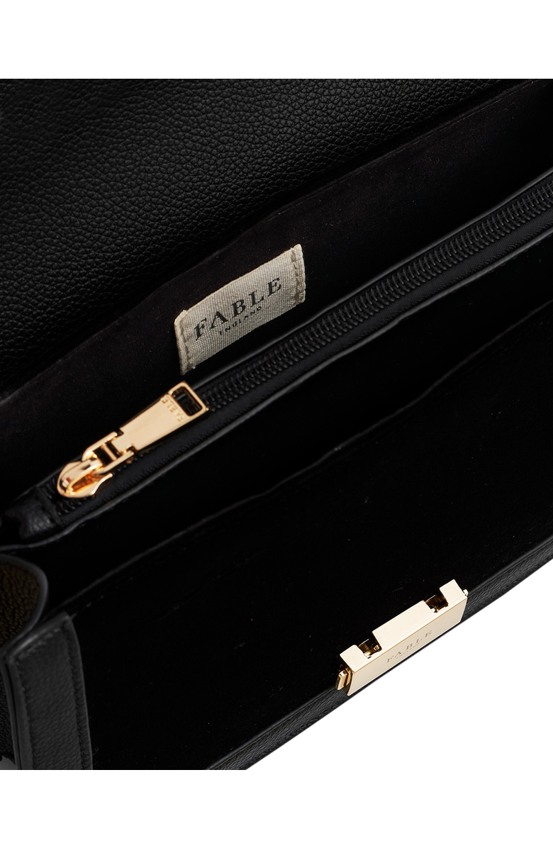 Fable England Botanical Velvet Embroidered Foldover Bag, Alternate, color, Black