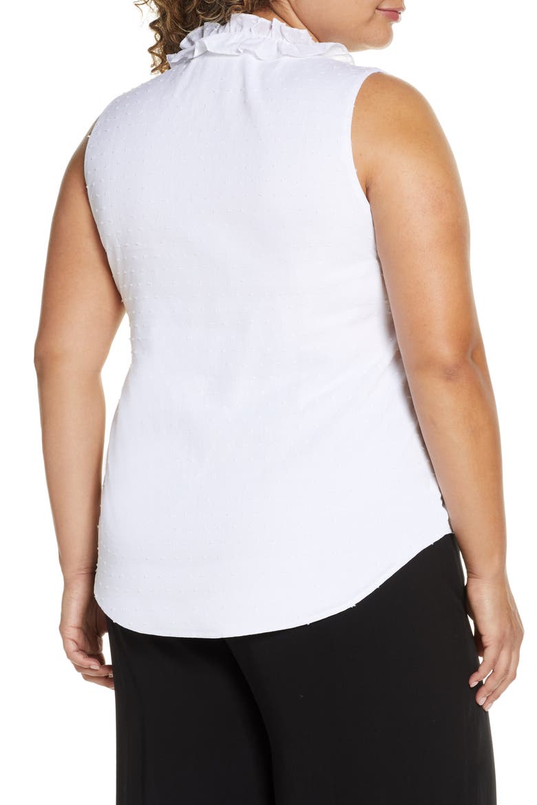 Gibson x International Women's Day Loverly Grey Ruffled V-Neck Top, Alternate, color, WHITE CLIP DOT