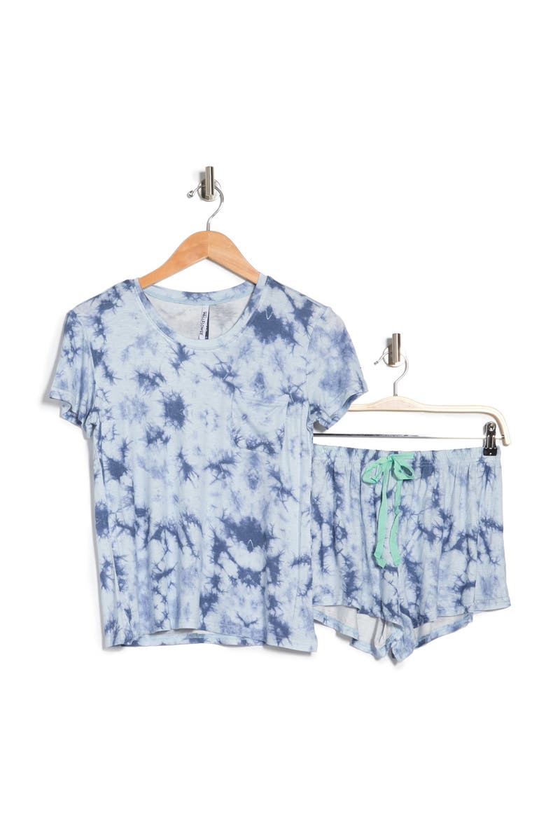 WALLFLOWER Tie Dye 2-Piece T-Shirt & Shorts Pajama Set, Alternate, color, 