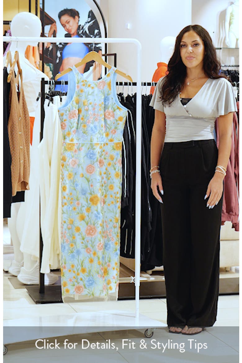 Floral Embroidered Sleeveless Midi Dress video