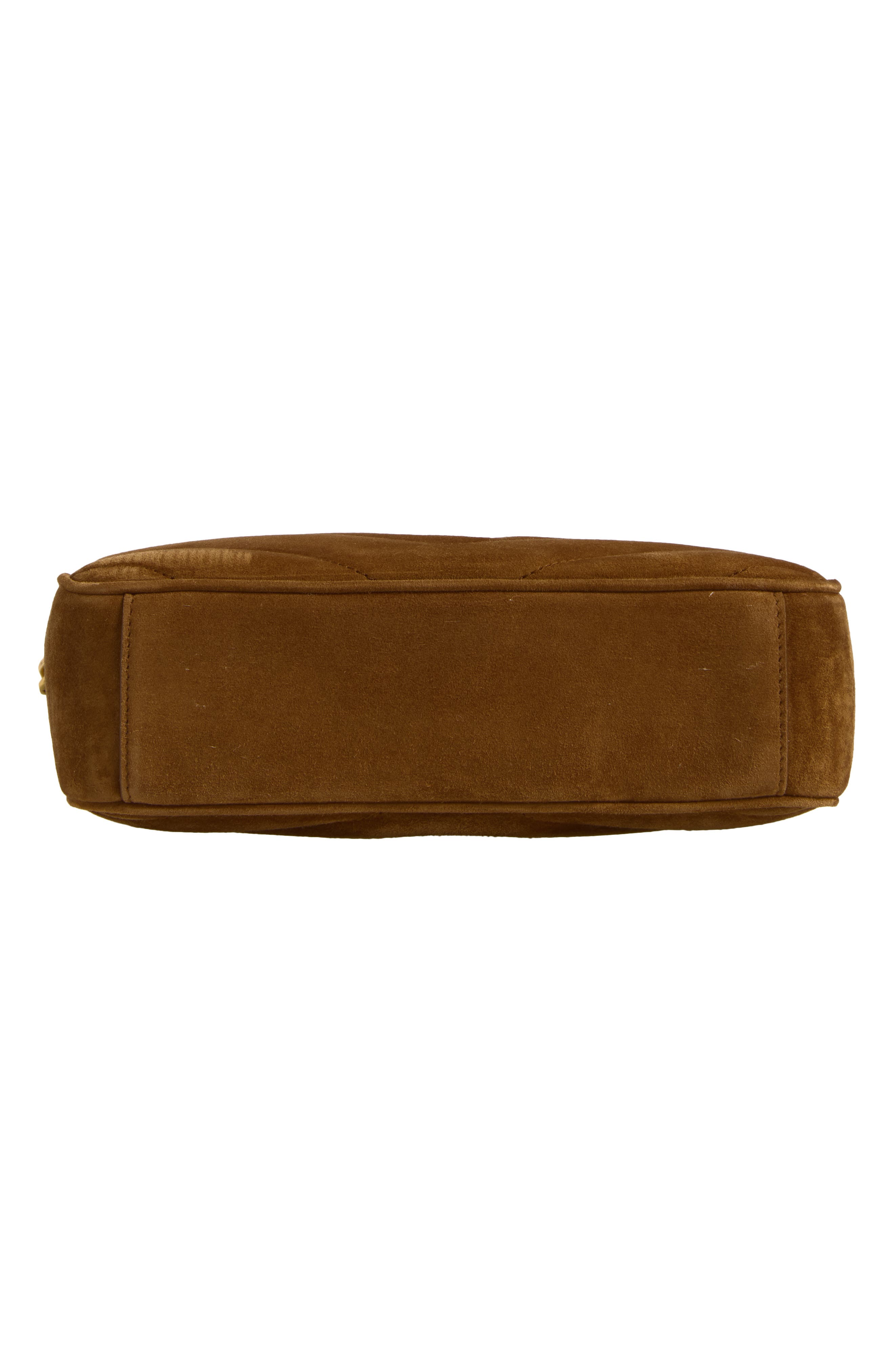 Loulou Matelassé Suede Camera Bag, Alternate, color, CARAMEL COGNAC