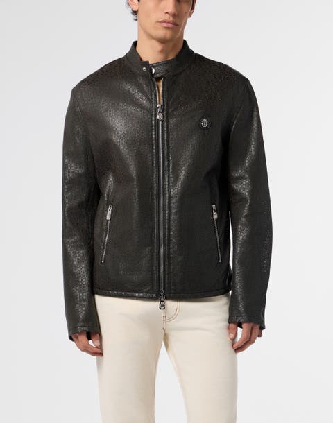 Perforated Moto Jacket Bb Men