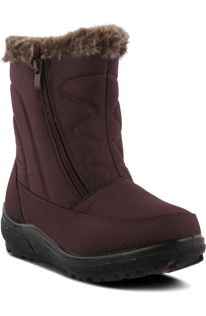 Flexus by Spring Step Persenia Waterproof Winter Boot, Main, color, Bordeaux Faux Fur