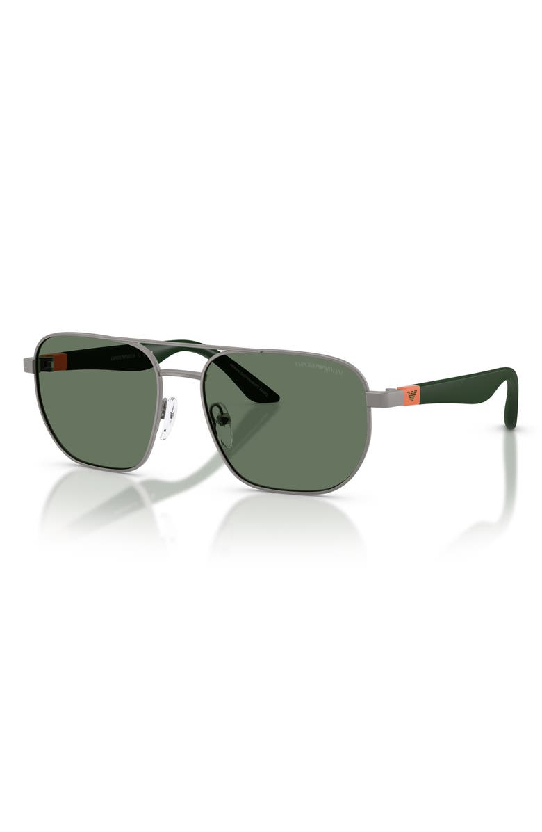Emporio Armani Kids' 51mm Square Sunglasses, Alternate, color, Matte Gunmetal / Dark Green