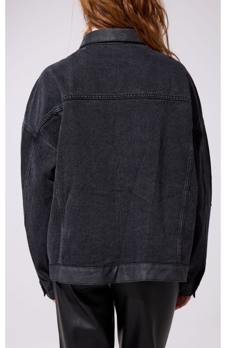 AZALEA WANG Ricki Denim Jacket, Alternate, color, Black