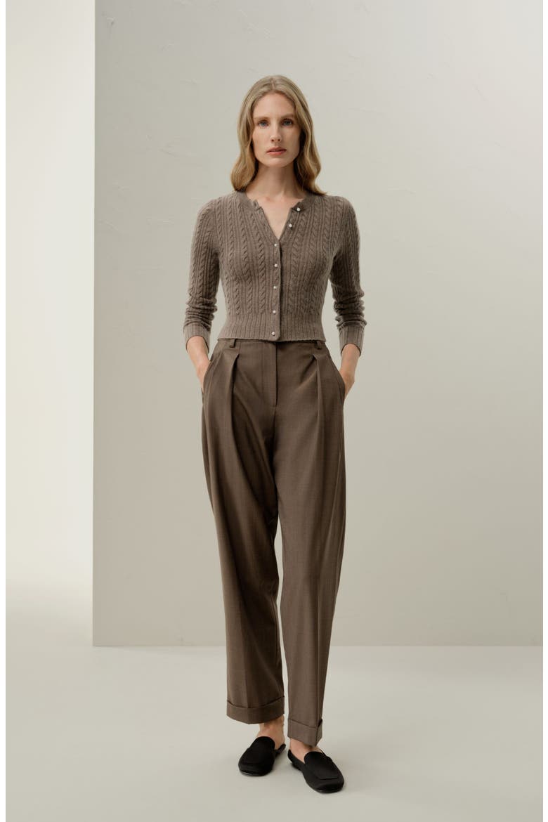 The Hawthorn Cardigan, Alternate, color, Truffle