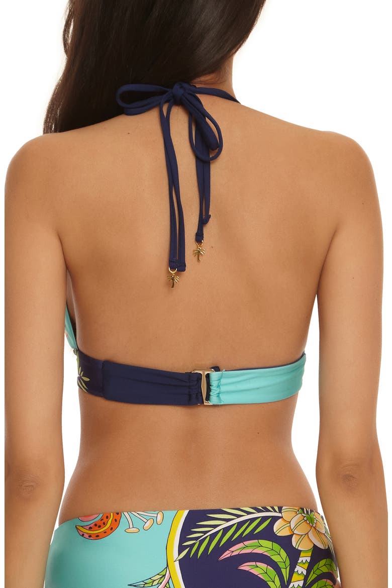Flamingo Halter Bikini Top, Alternate, color, MULTI
