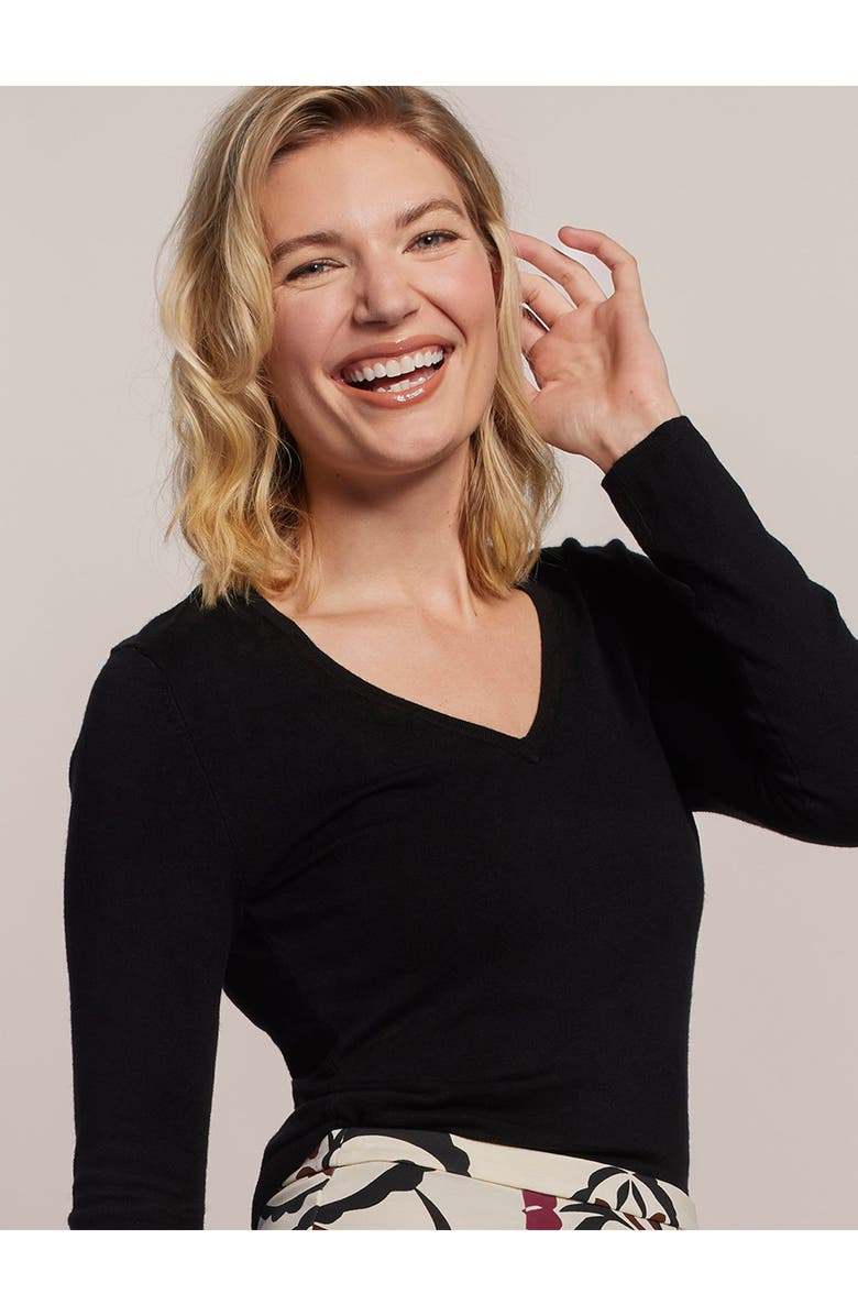 Tori Richard Sleek Knits Yari Top, Alternate, color, Black