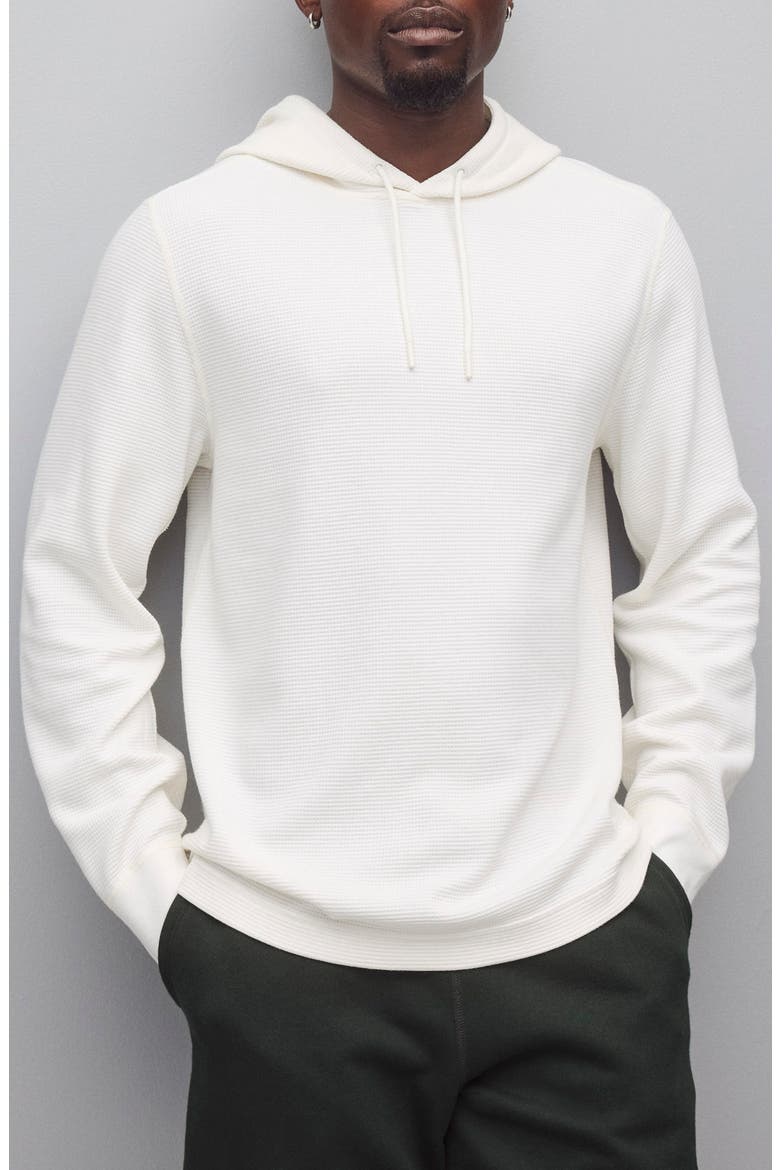 Lightweight Waffle Stitch Hoodie, Main, color, CHAMPIONSHIP WHITE