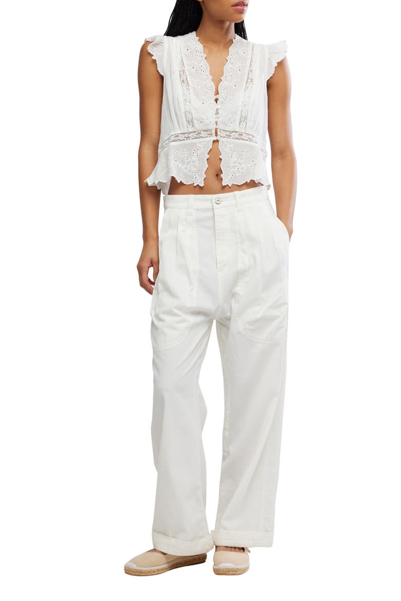 Day Dreamer Lace Trim Top, Alternate, color, IVORY