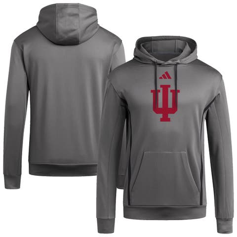 Men's adidas Charcoal Indiana Hoosiers Locker Logo Fleece Pullover Hoodie