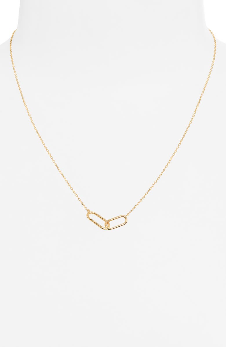 Argento Vivo Sterling Silver Interlocking Link Necklace, Alternate, color, Gold