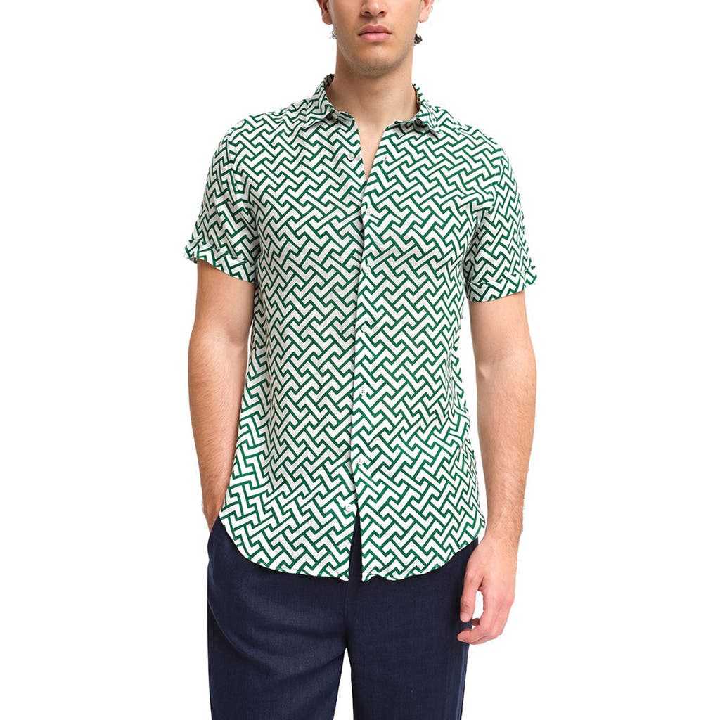 Peninsula Swimwear Battigia Linen Shirt In Green