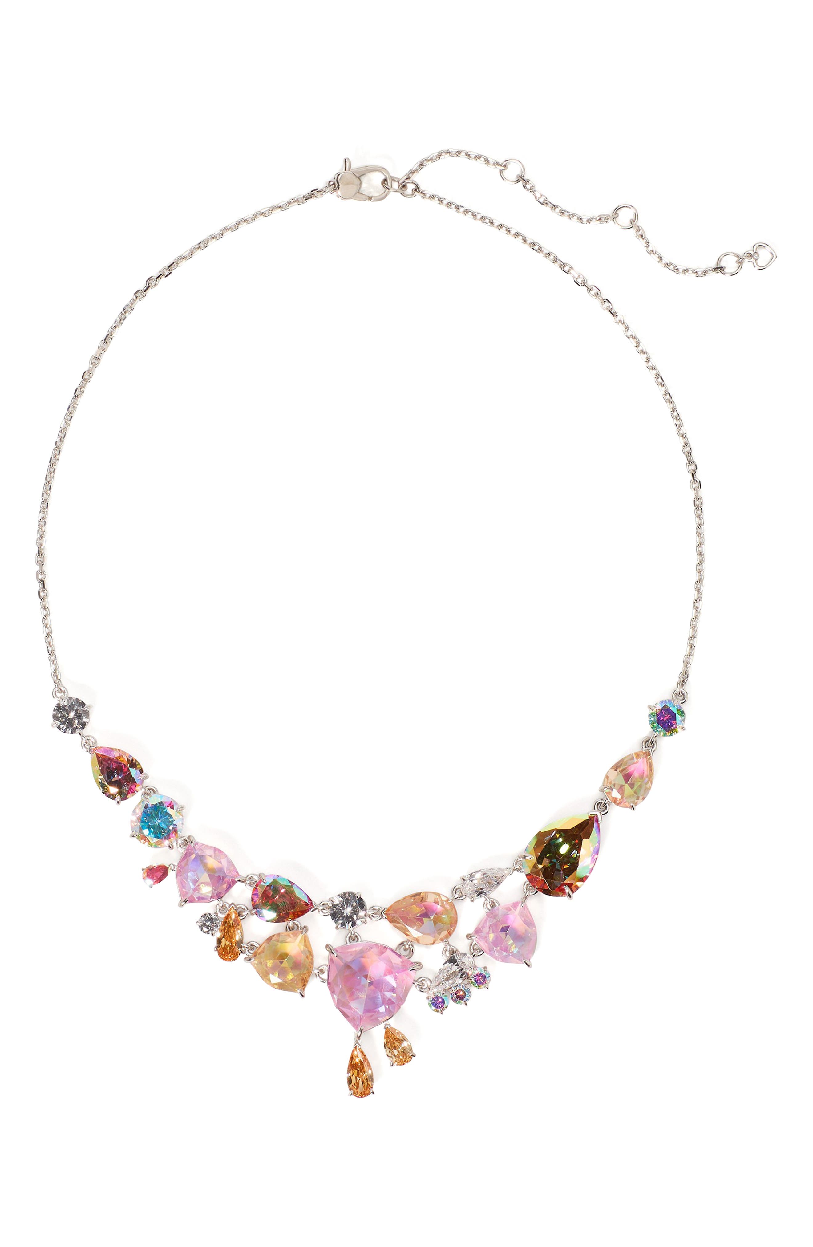 Kate Spade New York shine me up frontal necklace in Silver Multi 